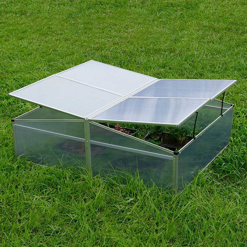 Does double mini greenhous have a sturdy frame or supports to withstand wind and weather conditions?